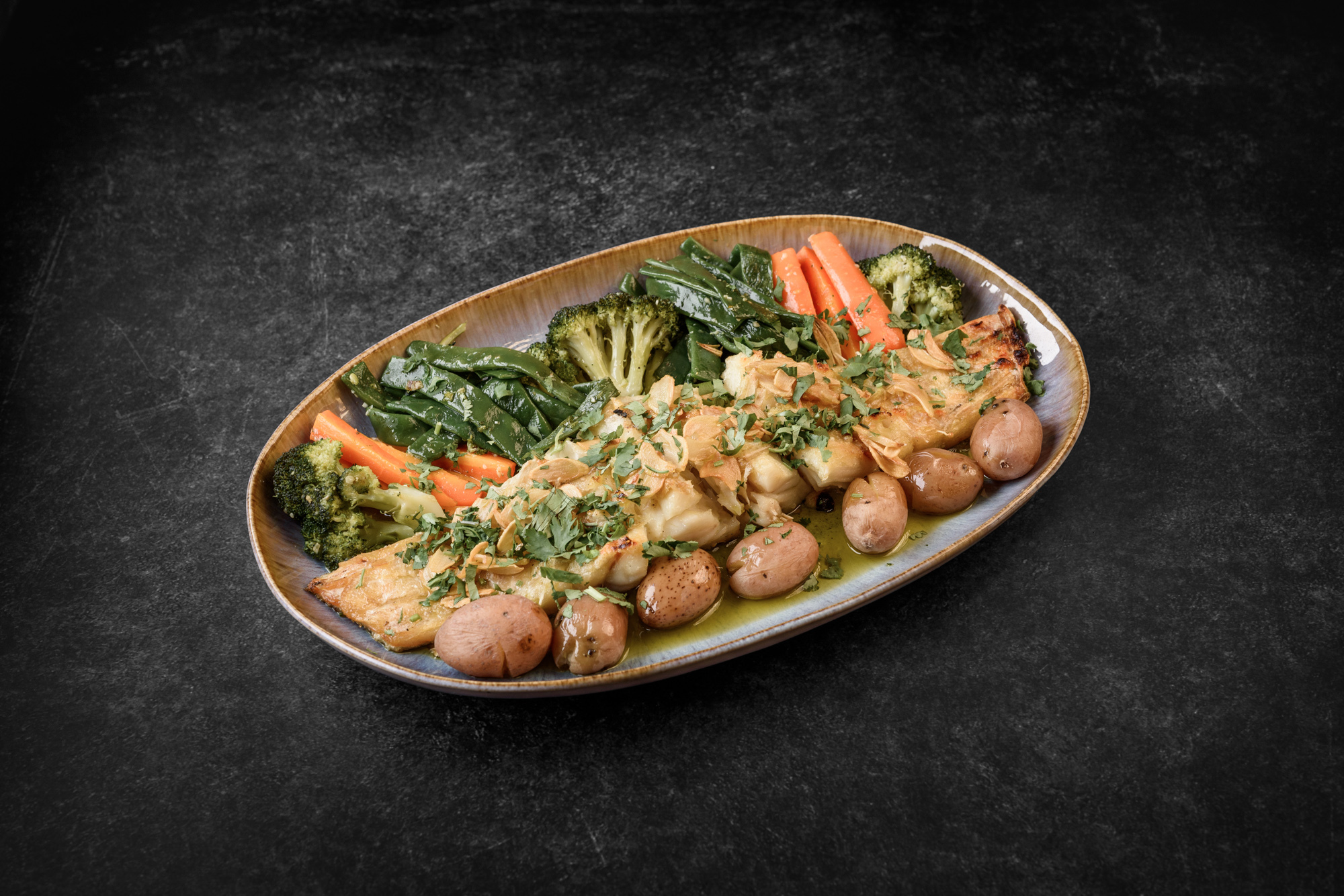 Bacalhau assado na brasa